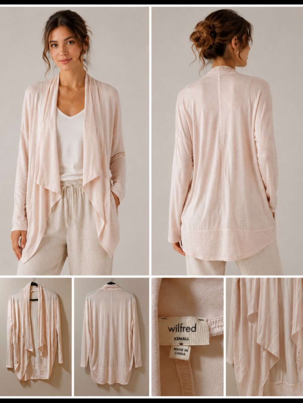 Wilfred | Aritzia Women's Lightweight Spring Cardigan Top - Cherry Blossom